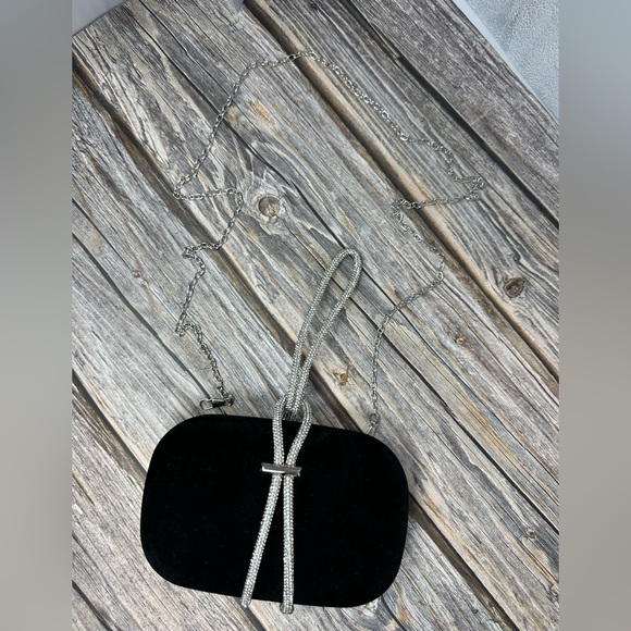 Rhinestone Velvet Evening Chain Dinner Bag NWOT - Picture 4 of 8